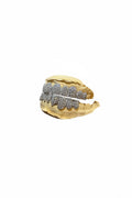 SILVER MOISSANITE JUMBO SETTING STRAIGHT GRILLZ SET
